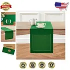 Garden Green Pure Linen Table Runner 14x132 Inches - Classic Hemstitch Elegance