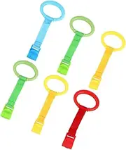 SUPVOX 6Pcs Crib Stand Up Pull Rings Crib Hanging Rings for Early Walking Support Safe and Smooth Edges for Learning Tools for Months