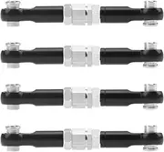 4Pcs Metal Steering Rod Servo Linkages Turnbuckle Compatible with Hyper Go 16207 16208 16209 16210 H16BM H16GT H16DR 1/16 RC Car (Black)(Black)