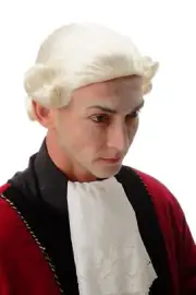 Wig Quality Wig Men's Theatre Baroque Lord Aristocrat Nobleman Weiß-blond