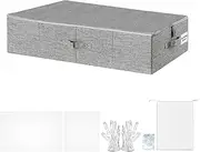 Hollyfly Large Wedding Dress Preservation Box Kit, Wedding Dress Storage Box with 30 Sheets of Acid-free Tissue Paper, Microfiber Gloves, Dust-proof Bag and desiccants, Grey, 30 x 15.7 x 7.4 In