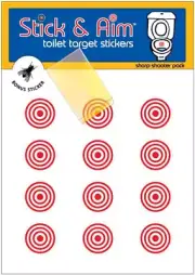 Bullseye Toilet Target Stickers Bulk Pack (13 Targets) for Toilets and Urinals w
