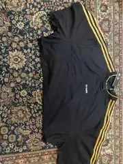 Adidas x Ivy Park Black 3-Stripe Crop Tee Shirt Large Beyoncé Collab GR1433