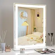 Vanity Mirror with Lights, Makeup Mirror, Hollywood LED Mirror with Dimmable 3 Modes, Touch Screen Control Vanity Mirrors for Dressing White, 405×100×497mm