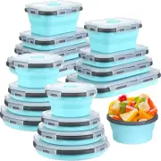 Yaomiao 16 Pack Collapsible Food Storage Containers with Lid Foldable 8 Pcs Rect