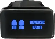 12V 3A ON-OFF Horizontal Push Switch 826SB Laser etched REVERSE LIGHT dual LEDs in BLUE For Toyota Hilux LandCruiser 70 100 Kluger Prado 120 HiAce FJ Cruiser and more