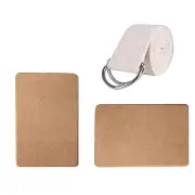 NNETM Yoga Blocks 2 Pack with Strap High-Density Cork (Beige)