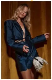 12th Tribe - teal jacquard jacket and skirt