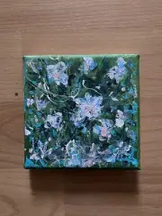 Monet Style Impressionist Miniature Canvas Painting Abstract Flowers