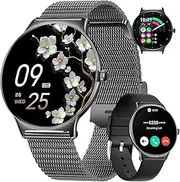Smart Watch for Women Answer/Make Calls, 1.43" AMOLED Ultra-Thin Display, 100+ Sports Modes Fitness Tracker Smartwatch Message Notification Music DIY Watch 5ATM Waterproof for Android iOS Phones
