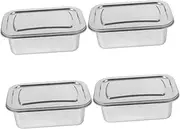 Ciieeo 4pcs Sturdy Stainless Steel Ice Container Upright Freezer Storage Box Homemade Ice Storage Container