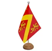 ANGLESEY WALES TABLE FLAG 9"X6" WITH WOODEN BASE FLAGS WELSH