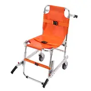 EMS Stair Chair, 159 kg Load Capacity, Foldable Aluminum Emergency Stair Climbing Wheelchair with 2 Wheels, Portable Stair Lift Chair Ambulance Firefighter Evacuation Use for Elderly,