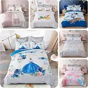 Kids Quilt/Doona/Duvet Cover Set (Single/King Single/Double Size Bed) (Princess, King Single)