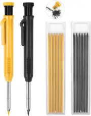 2 Pack Carpenter Pencils Construction Pencil with 12 Refills, Mechanical Carpent