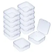 72Pcs Small Plastic Beads Storage Containers with Lids (Square, 1.8x1.77x0.79In)