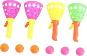CORHAD Boys and Girls Toys 2 Pairs Catch Game Ball Set Threaded Design for Comfortable to Hold Random Color