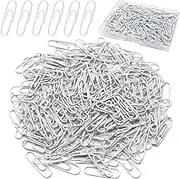 Elisel Paper Clips, 200pcs Medium Size (1.3 inch) Colored Paper Clip,Durable and Rustproof Coated Paper Clips, Great for Office, School and Personal Use (White)