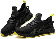 [SPIEZ] Unisex Steel Toe Shoes for Men Lightweight Indestructible Work Sneakers for Women Puncture Proof Safety Shoes for Construction Work & Daily Wear