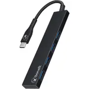 Bonelk Long-Life USB-C to 4 Port USB 3.0 Slim Hub (Black)