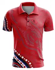 K-6 SS Red Indigenous Sublimated Polo With Logo