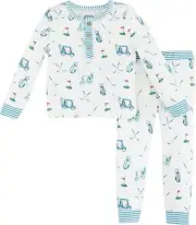Mud Pie Boys Children's Blue Golf Toddler Pajama Set