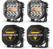 AUXBEAM 3"inch Strobe Flash LED Pods Work Light Bar for Polaris RZR ATV UTV UTE