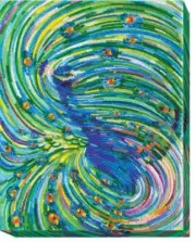 Bead embroidery kit Emerald Vortex needlework kit Art canvas beadwork pattern