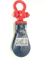 2 Ton Snatch Block with Swivel Shackle, 3" Sheave, 3/8" Cable, Blue or Green