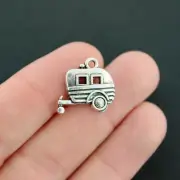 4 Camper Charms Antique Silver Tone Trailer Caravan - SC4928