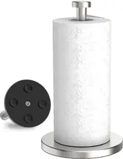 Kitchen Stainless Steel Roll Holder Free Standing with Suction Cups, Suit for Kitchen, Bathroom,Outdoor(Silver)