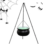 Halloween Witch Cauldron with Tripod - Witch Cauldron Prop | Black Witch Kettle | Cauldron with Stand Halloween Decor | St Patrick's Pot and Easter Candy Holder | Decoration for Yard, Lawn, Home