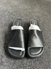 Windsor Smith Shock Black Leather Wedges