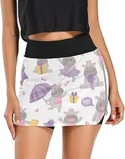 [Joisal] Butterfly Vintage Illustration Pattern Golf Skort with Pockets Women's Athletic Skirts for Sports Running Workout Gym