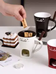 Tea Candle Fondue Set Hot Pot Ceramic Melting Cup Chocolate Fondue Mug AU FAST
