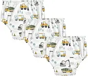 Caihoyu Little Girls Sleep Training Pants Leakproof Nighttime Training Underwear Training Pants for Toddler Boys 3T Excavators and Cement Trucks
