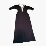Boston Proper Classic Black Cold Shoulder Maxi Dress Women's Small Front Split
