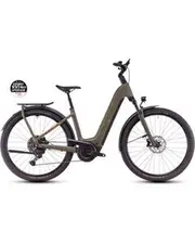 Cube Kathmandu Hybrid Pro 800 Easy-Entry Electric Hybrid Bike Dusty Olive'n'Gold