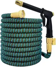 Garden Hose Expandable Magic Hose for Garden Watering and Cleaning, 3/4 ", Connector, Sprinkler Head, Watering Device(Black Blue,EU_25FT)