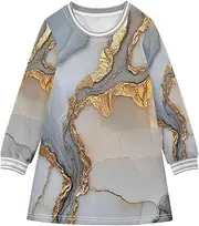 [Caihoyu] Baby Girls' Long-Sleeved Dress Toddler Stylish Basic Dress, Multicolor03, 3 Years