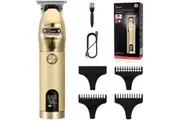 Hatteker Outlining Hair Clippers 0.1mm Beard Trimmer Cordless T-Blade Gold Portable Rechargeable