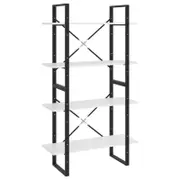 vidaXL 4-Tier Book Cabinet White Engineered Wood Storage Rack Bookcase Stand