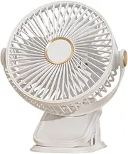 Vekol Portable Clip on Fan, Battery Operated Fan, Powerful USB Desk Fan with LED Light, 5 Speed Rechargeable Mini Table Fan, 360° Rotate Personal Cooling Fan for Home Office Stroller Camping