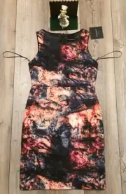 NWT Cynthia Rowley 100% Polyester Spandex Dress Size 6 Multi color New $375