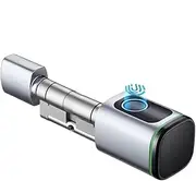 Smart Cylinder Lock with Tuya Fingerprint App Keys Card Unlock for Home Hotel(Silver A35 B35)