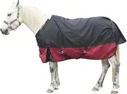 Horse Turnout Rug - 1200 Denier Waterproof Ripstop Standard Neck 200g Fill Winter Rugs for Horses Black Wine 6'0"