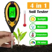 4in1 LCD Digital PH Soil Tester Plant Lawn Water Moisture Temperature Test Meter