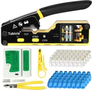 All-In-One RJ45 Crimp Tool Kit Ethernet Crimping Tool Kit,Pass through Crimping