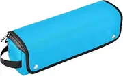 [sanluoli] 2 in 1 Hair Tools Organizer with Iron Mat Waterproof Flat Curling Irong Travel Organizer Deep Sky Blue Solid Color Pure Plain Travel Essentials for Women