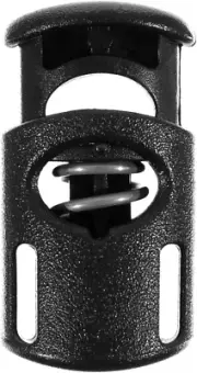 1/4 Inch Black Ellipse Cord Lock Clamp Toggle Stop Slider for Paracord, Bungee C